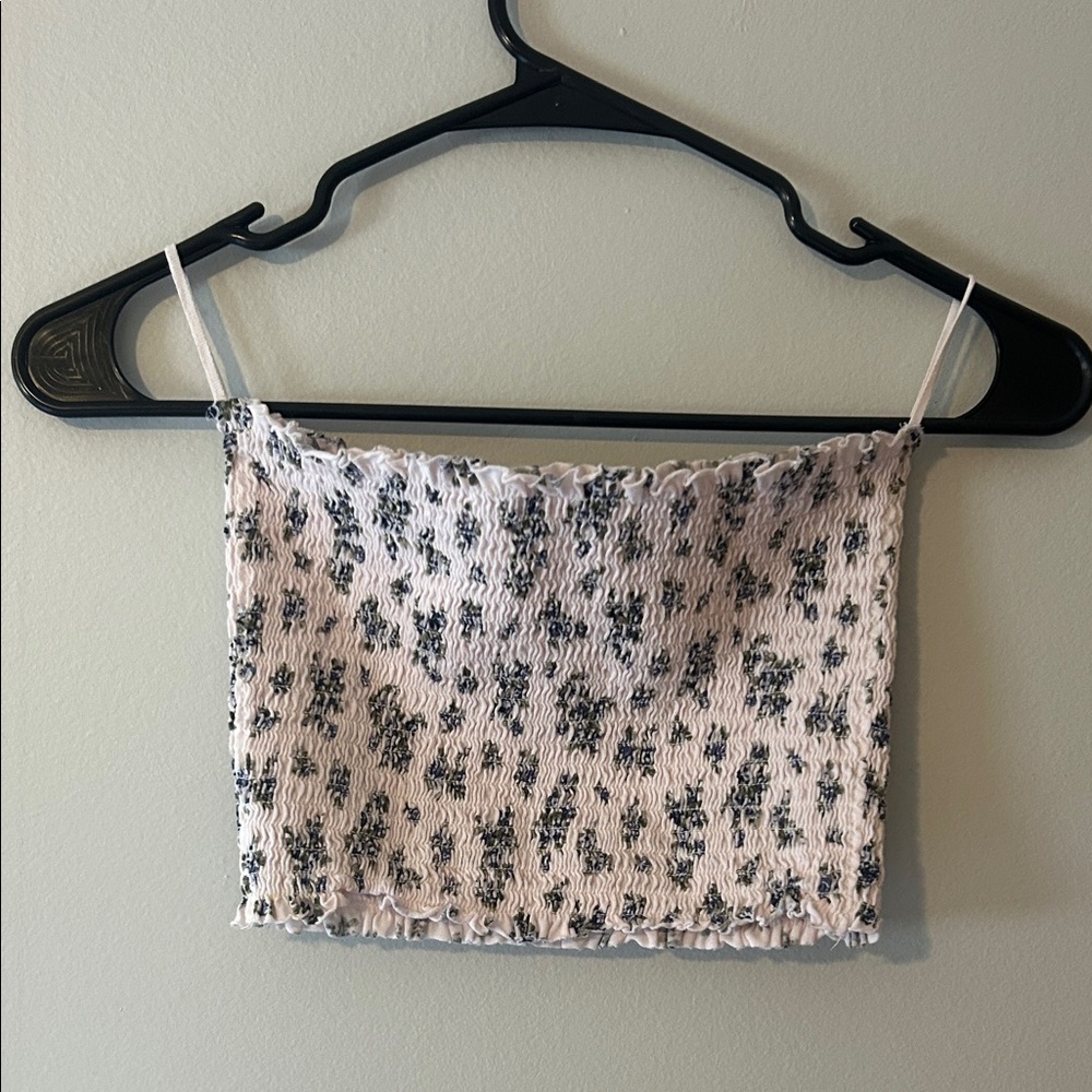 Garage Floral Strapless Crop Top